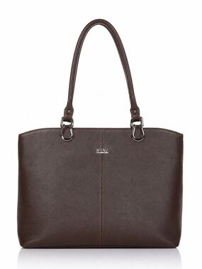 WENZ Dark Brown Vegan Leather Tote Bag for Women